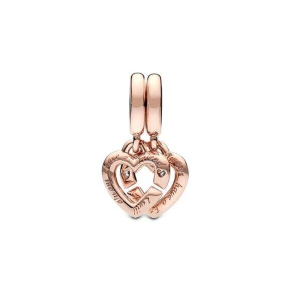 Pandora Moments 14K Rose Gold Plated Cz Dangle Charm - Picture 2 of 4